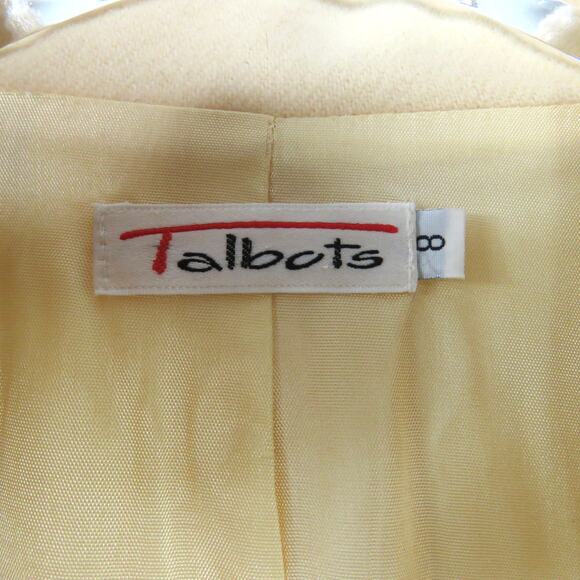 1980s Vintage Talbots Cream Blazer Jacket Twee Glam Retro Vintage Coat Medium - Picture 11 of 11